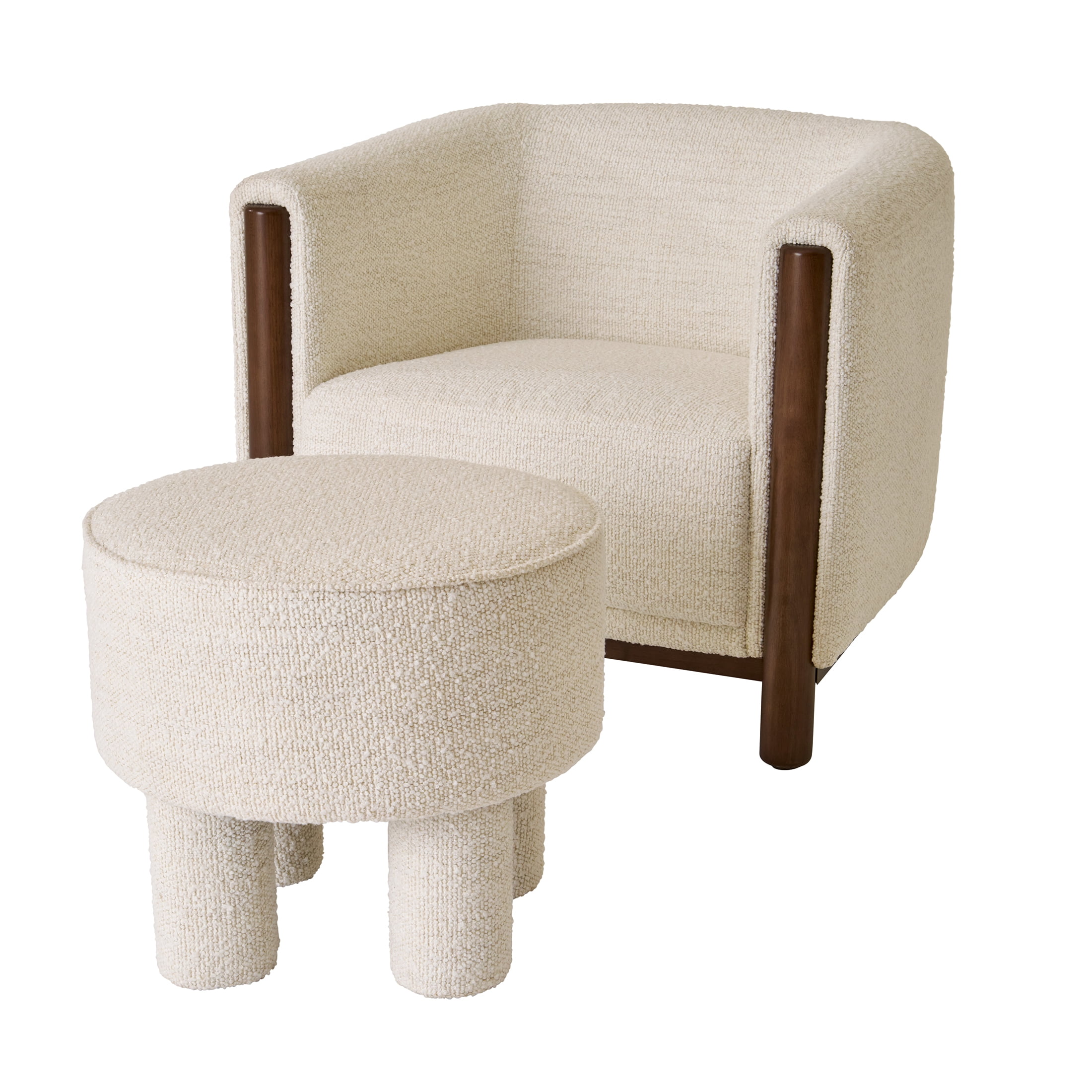 Better Homes & Gardens Adlin Ottoman, Cream Boucle