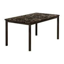 Pemberly Row Transitional Metal 60-Inch Dining Table in Black