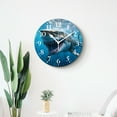 thumbnail image 4 of Non-Ticking Silent Clock Battery Operated Analog Clcok Round Wall Clocks Decorative for Living Room-Great White Shark(14inch), 4 of 4