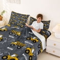 thumbnail image 3 of Manfei Cute Cars Bed Sheets,Boys Friendly Theme Full Size Sheets,Yellow,4 Pieces,1 Flat Sheet, 1 Fitted Sheet and 2 Pillowcases, 3 of 6