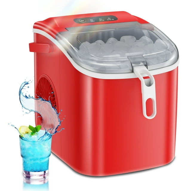 KISSAIR Countertop Ice Maker Portable Ice Machine, Basket Handle, Self