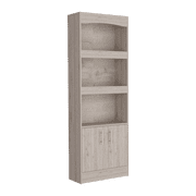 Home Office Desks, 2 Piece Office Set, Dozza Bookcase + Aramis Desk, Light Gray, Light Gray Office Desks,Particle Board Computer Desks, Furniture Office Desks & Work Surfaces