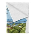 thumbnail image 2 of Istanbul Soft Flannel Fleece Throw Blanket, Aerial View of Sea Marmara Harbor from the Neighborhood Coast Retro Sketch Art, Cozy Plush for Indoor and Outdoor Use, 70" x 90", Multicolor, by Ambesonne, 2 of 5