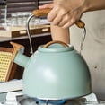 thumbnail image 5 of Stove Top Whistling Tea Kettle,3L Light Green Spray Paint Whistle Kettle with Cool Touch Engineering Plastic Handle for Making Tea Flat Bottom Whistle Kettle, 5 of 5
