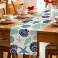 thumbnail image 5 of Navy Blue Coastal Table Runner 90 Inches, Starfish Shell Coral Summer Beach Rustic Bed Runner Dresser Scarves Tabletop for Indoor Outdoor Parties/Ceremony/Banquet, 13" x 90", 5 of 9