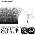 thumbnail image 3 of ANJOSIRMA 5D W Diseño De Pestañas Negro En Forma De Ventilador cable De Extensión Fácil YY Estilo natural Prefabricado, 3 of 3