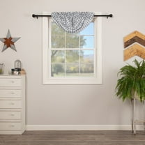 VHC Brands Sawyer Mill Plaid Cotton Farmhouse Kitchen Curtains Rod Pocket Balloon Valance, Blue