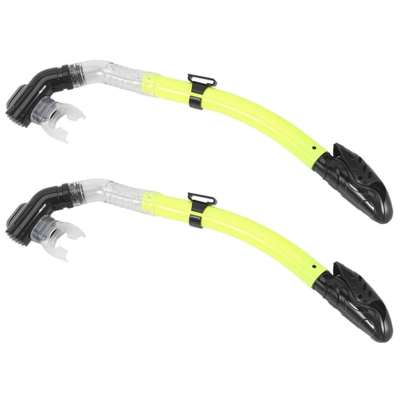 2X Silicone Snorkel Full Dry Mouth Swimming Snorkel Underwater Sports Diving Equipment Yellow