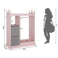 thumbnail image 7 of SalonMore Kids Dress up Storage with Mirror and Storage Bin,Kids Armoire Dresser with 2 drawers, Costume Closet for Kids, Pretend Storage Closet for Child,Costume Storage Dresser Pink, 7 of 7