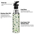 thumbnail image 3 of Yayeee 20oz Insulated Water Bottle Double Wall Stainless Steel with Flip Straw Lid, Green Triangles Pattern, 3 of 7