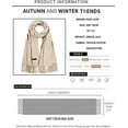 thumbnail image 7 of Women Scarf Pashmina Shawls and Wraps for Evening Dresses , Winter Fashion Soft Warm Long Large Scarves , Lightweight Silk Solid Colors Capes for Ladies Beige, 7 of 7