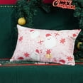 thumbnail image 4 of Christmas Pillow Covers 12x20 Set of 2 Pink Santa Claus Throw Pillows Farmhouse Cute Xmax Winter Seasonal Holiday Cushion Cases for Sofa Couch Home Decor, 4 of 6