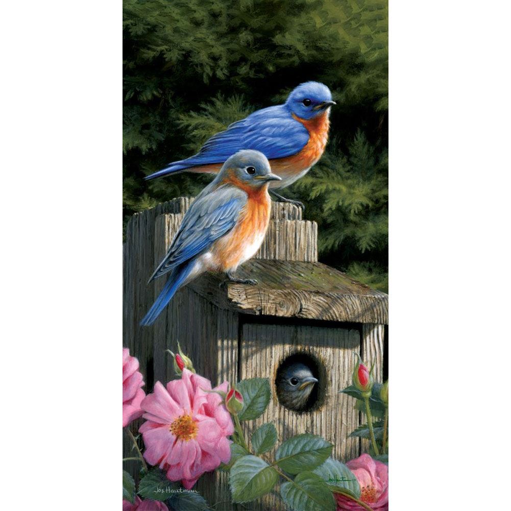 Custom Decor Art Panel Bluebird House