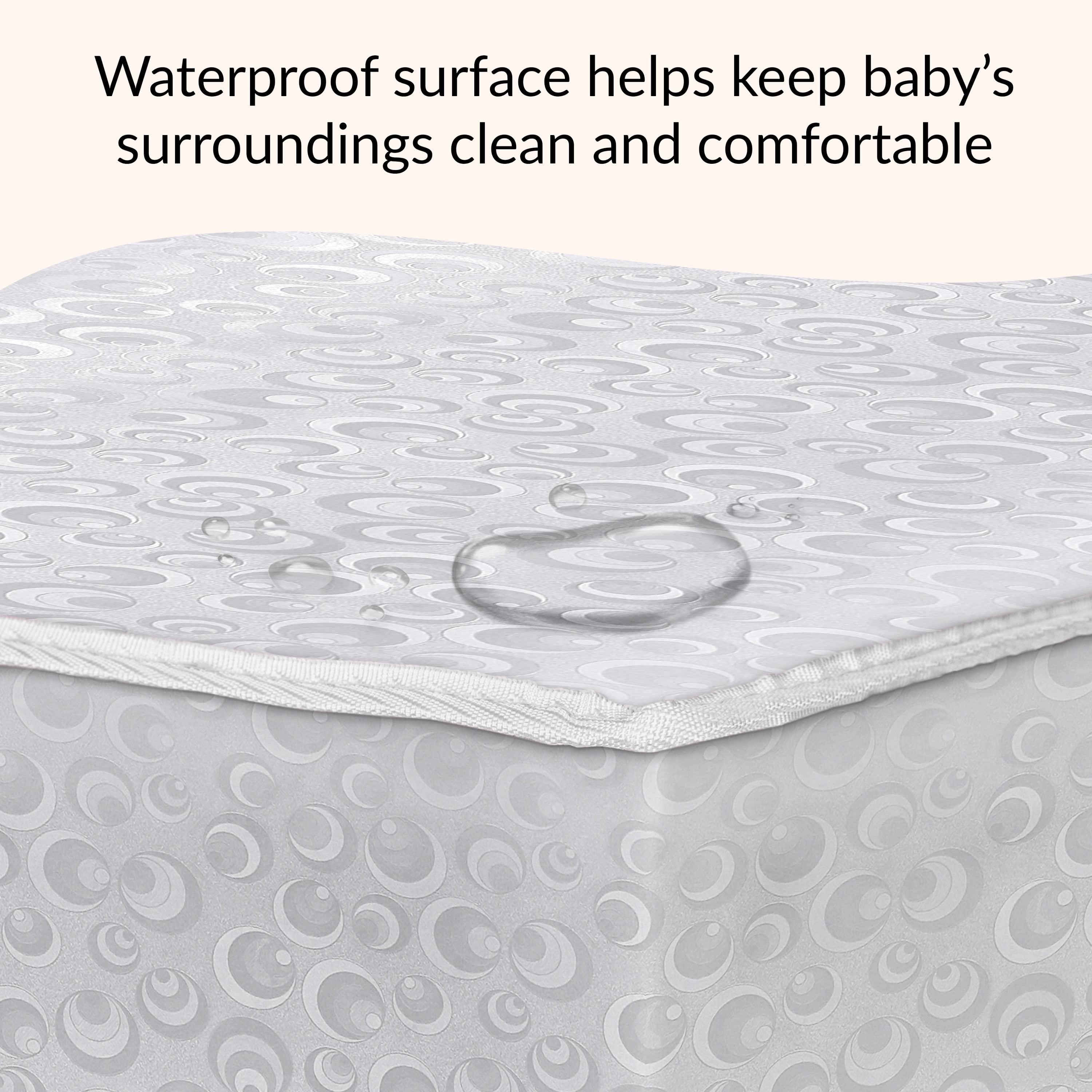 Dream On Me Honeycomb Breathable Fiber Crib and Toddler Mattres | Honeycomb Lunar Circles / White