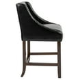 thumbnail image 6 of Emma + Oliver 24" High Walnut Counter Height Stool with Accent Nail Trim in Black LeatherSoft, 6 of 10
