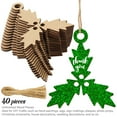 thumbnail image 3 of Inkdotpot 40pcs Mistletoe Wooden Ornament with Holes 3.5" Unfinished Predrilled Natural Wood Slices for Crafts Wooden DIY Christmas Ornaments Hanging Ropes Included, 3 of 7