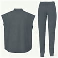 thumbnail image 3 of Women's Scrubs Healthcare Top, Short Sleeved Pants Sets Gray L, 3 of 4