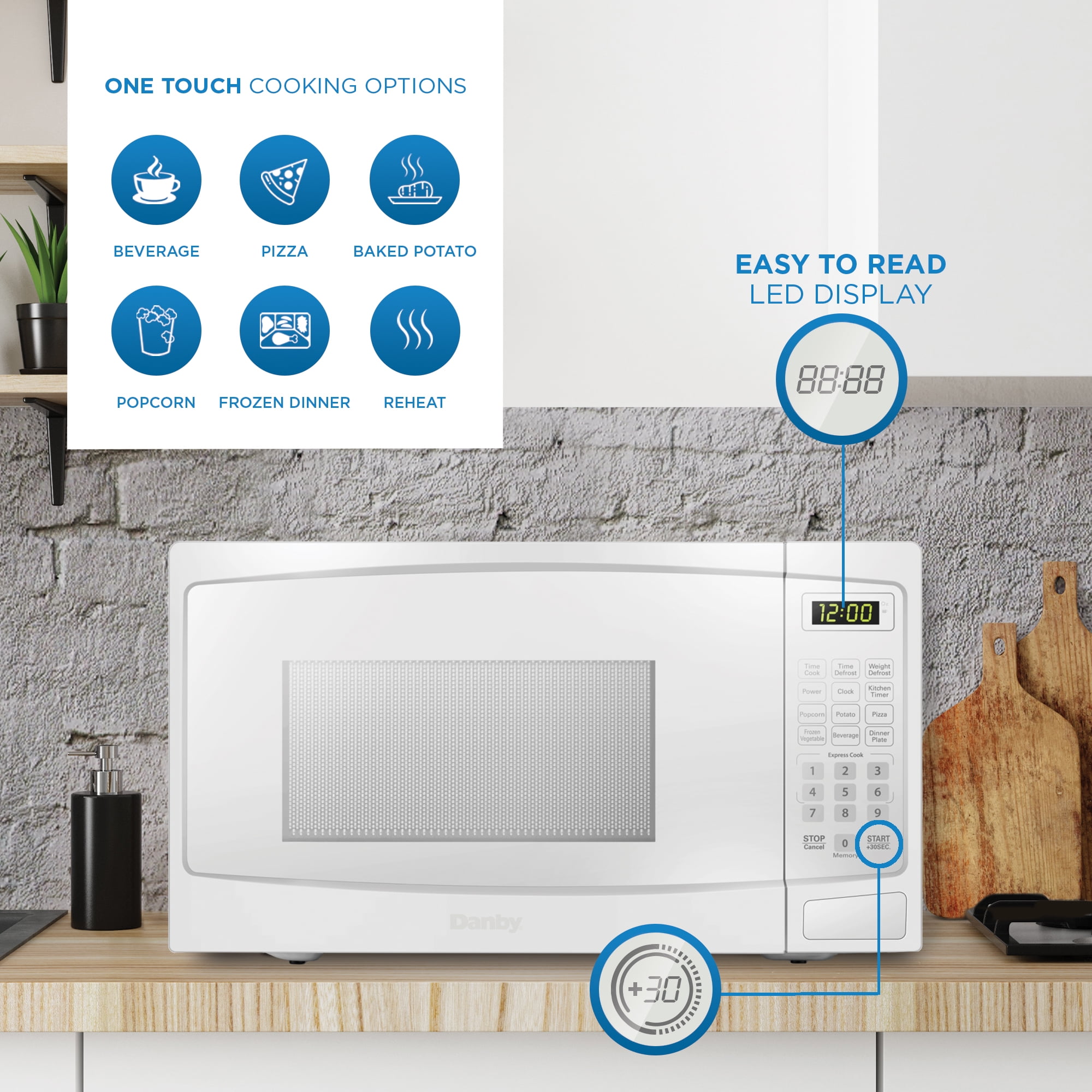 Danby Countertop Microwave Oven 0.9 cu ft 900 W in Stainless Steel
