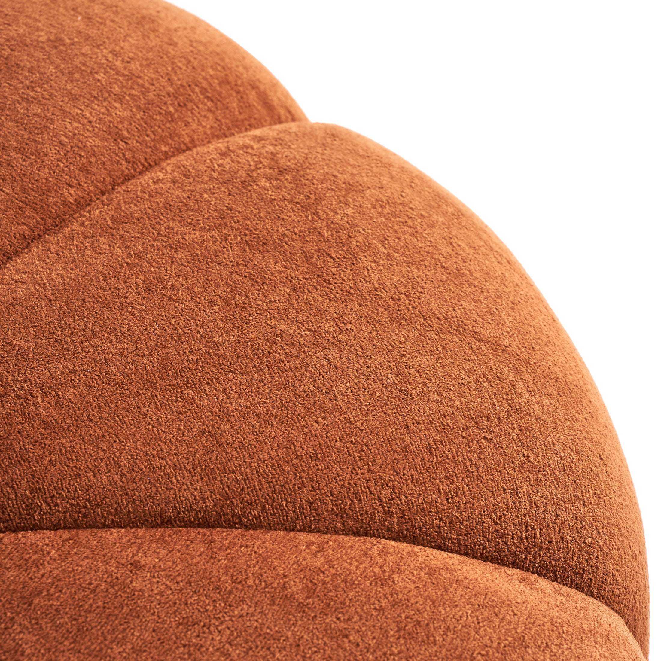 Christopher Knight Home Modern Round Velvet Pumpkin Ottoman, Plush Upholstered Footstool, Orange-Red