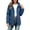 Dark Blue, variant on Women's Hooded Mid Length Jackets Utility Long Sleeve Windproof Outerwear with Pockets for Fall Winter Daily Wear Black XXL