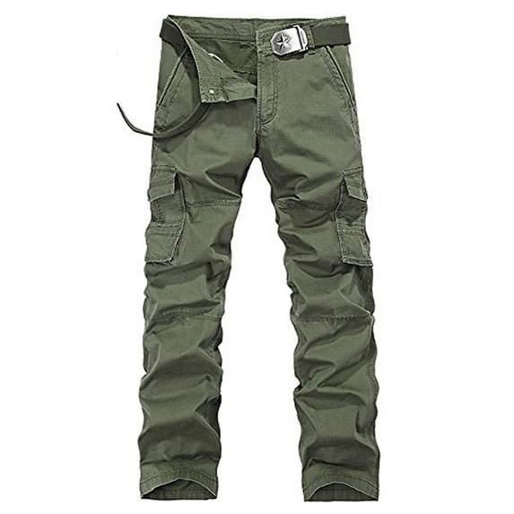Mens's Cargo Pants Casual Relaxed Fit Pants Plain Army Military Style Trousers 38