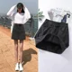 thumbnail image 2 of Falda vaquera adelgazante de cintura alta para mujer, estilo A, de verano, estilo fino, talla grande, color sólido, que cubre el vientre, 2 of 5