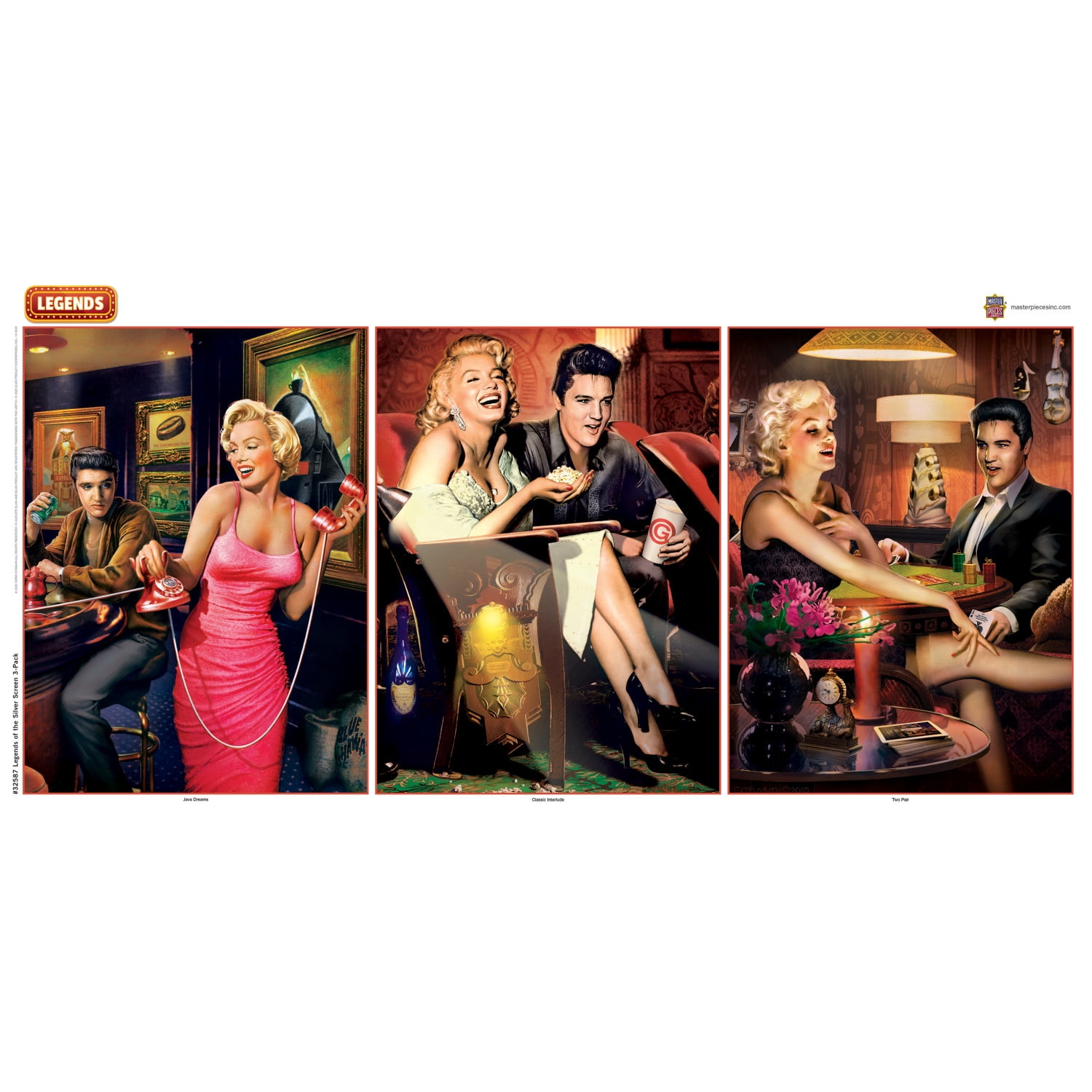 MasterPieces Legends Puzzle Bundle - 3-Pack 500 Piece Jigsaw Puzzles Featuring Elvis & Marilyn