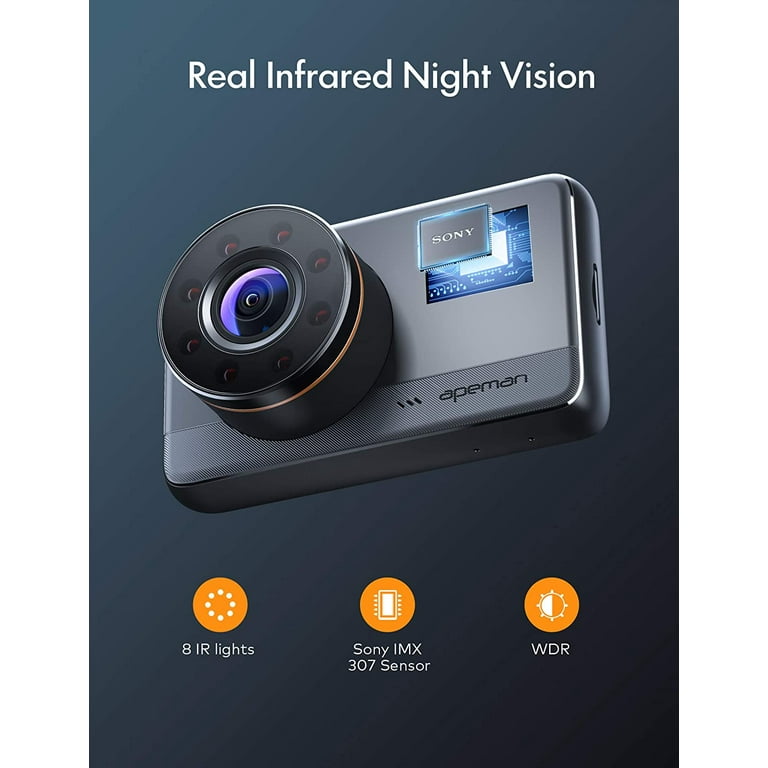 APEMAN 1080P Car Camera Driving Recorder Night Vision 170° Wide