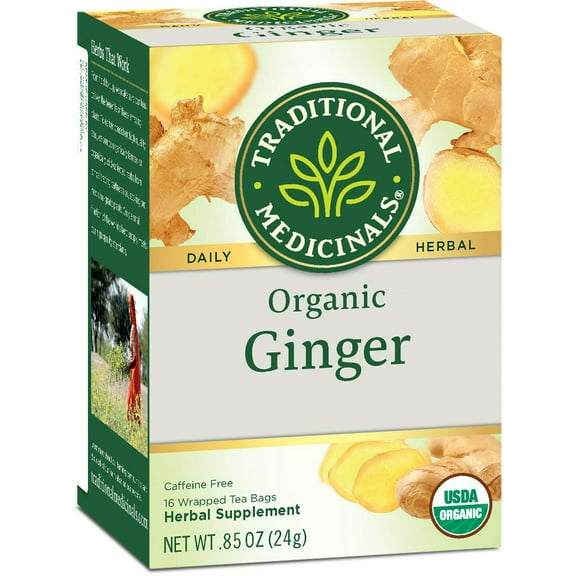 Traditional Medicinals Caffeine Free Organic Ginger Herbal Tea Bags - 16 Ea