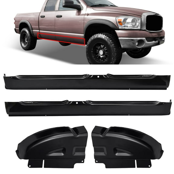 For Dodge Ram Pickup 2002-2008 4Pcs Quad Cab Rocker Panels & Cab Corners Set