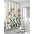 thumbnail image 5 of Spring Floral Waterproof Fabric Shower Curtain, Vintage Summer Botanical White Daisy Shower Curtain for Bathroom Curtains Bathtubs Hotel Washable Shower Curtains with 12 Hooks Standard 66x72, 5 of 6
