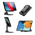 thumbnail image 2 of Pokanic Cell Phone Tablet Stand Mount Fully Foldable Dock Holder Cradle Charger Station Desk Room Office School Kitchen Travel Portable Adjustable Multi-Angle Non-Slip Durable Stable (Black), 2 of 10