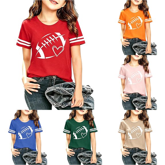 WhouRiu Girls Fashion Graphic Tees Kids Short Sleeve Crew Neck Tshirt Comfortable Cute Casual Summer T Shirts,4-5 Years
