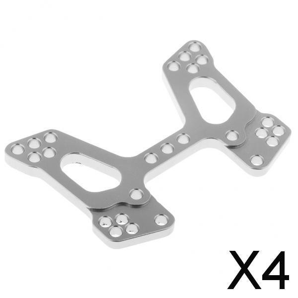 Conjunto de 2 Mejoras de Suspensión Delantera en Aluminio para Vehículos HSP 94106 94107 Escala 1/10 RC, Acabado Plateado , 4 piezas
