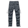 thumbnail image 4 of Jinhomg Mens Outdoor Cargo Pants Big and Tall Comfy Elastic Drawstring Waist Work Pants Heavyweight Full Length Hiking Pants with Multi Pockets Lighten Gray XXXXL, 4 of 9