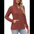 thumbnail image 2 of Suéteres de Mujer, Sudaderas con Capucha de Larga de Otoño, Sudaderas para Mujer, Ropa Informal Holgada de Moda Marrón L, 2 of 7