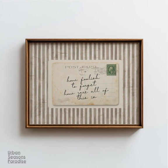 How Rare All This Is Wall Art Print Striped Quote Decor