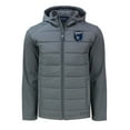 thumbnail image 2 of Men's Cutter & Buck Gray San Jose Earthquakes Big & Tall Evoke Hybrid Eco Softshell Recycled Full-Zip Hoodie Jacket, 2 of 3