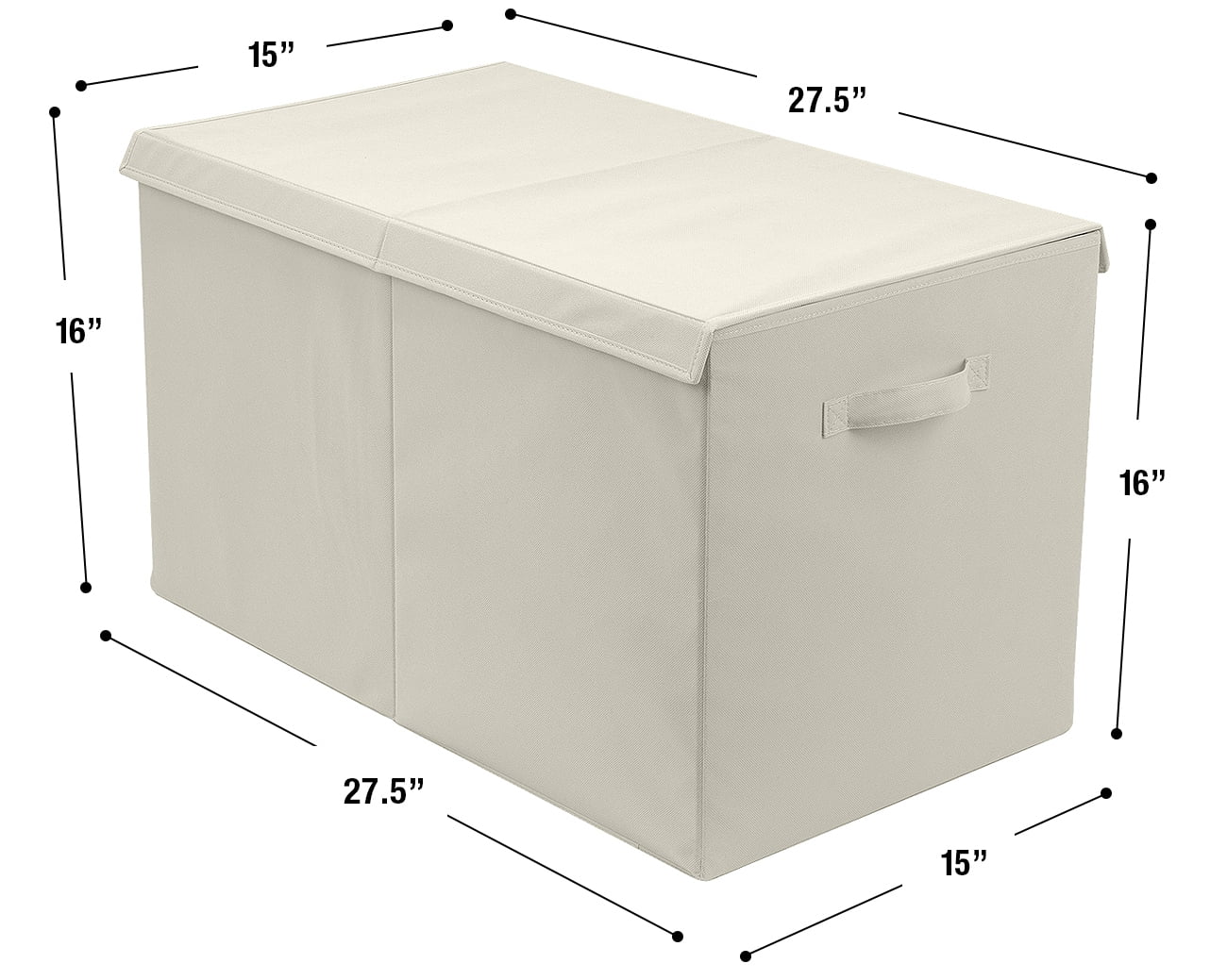 Sorbus Toy Chest with Lid, Collapsible Kids Storage Bin for Nursery Playroom, Beige
