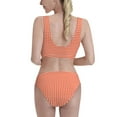 thumbnail image 3 of Xecao Orange Gingham for Two-Piece Swimsuit for Women - a sporty, high-waisted bathing suit perfect for the beach, parties, or surfing adventures, 3 of 8