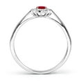 thumbnail image 2 of ANGARA Natural Princess Diana Inspired Ruby Ring with Diamond Halo in 14K White Gold for Women (Size-5x3mm) | July Birthstone Jewelry for Her | Natural Ruby Rings, 2 of 9