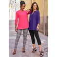 thumbnail image 5 of Jessica London Women's Plus Size Stretch Cotton Notch Neck Tunic, 5 of 5