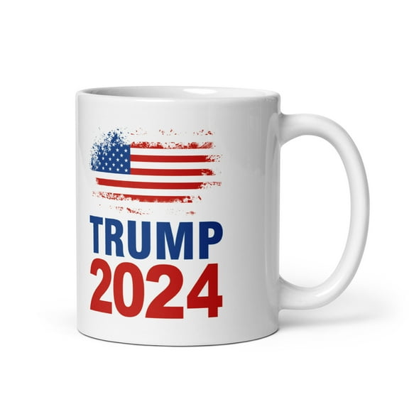 Trump 2024 American Flag Coffee Tea Ceramic Mug Office Work Cup Gift 11 oz