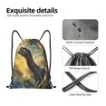 thumbnail image 4 of Saiise Sunshine Jungle Dinosaur Pattern Sports Drawstring Backpack - String Swim Gym Bag with Wet Proof Pocket for Women&Men-Small, 4 of 6