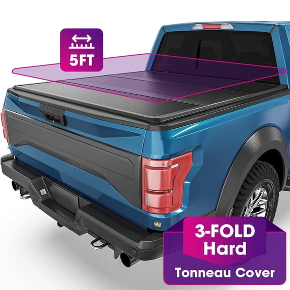 5ft Hard Folding 3-Fold Truck Bed Tonneau Cover for Jeep Gladiator JT 2020-2025