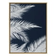 thumbnail image 2 of Kate and Laurel Sylvie Palm Cyanotype 1 Framed Canvas Wall Art by Alicia Bock, 28x38 Natural, Blue and White Palm Frond Art for Wall, 2 of 6