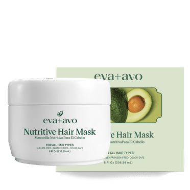 eva avo Nutritive Hair Mask with Avocado Oil, Moisturizing for Dry & Damaged Hair, 8 fl oz