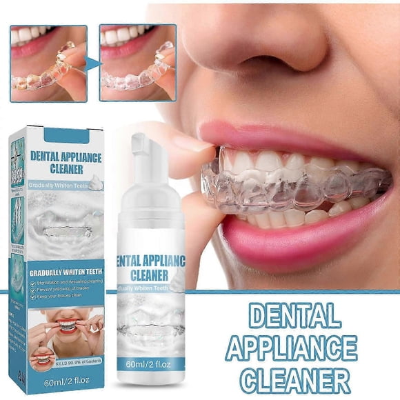 high quality Retainer Cleaner, Cleaning Foam for Clear Trays/Aligners, Retainer Cleaner Stain Remover, Mouthguard Cleaner, Fights Bad Breath