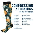 thumbnail image 2 of FORMRS Womens Knee High Socks Casual Long Thick Travel Daily Wear, 1 Pair, Green Oranges, 2 of 6