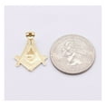 thumbnail image 3 of The Square and Compasses Masonic Stud Unisex Adult Earrings 10K Two-Tone Gold,1.87 Gr - Goldum NYC, 3 of 5